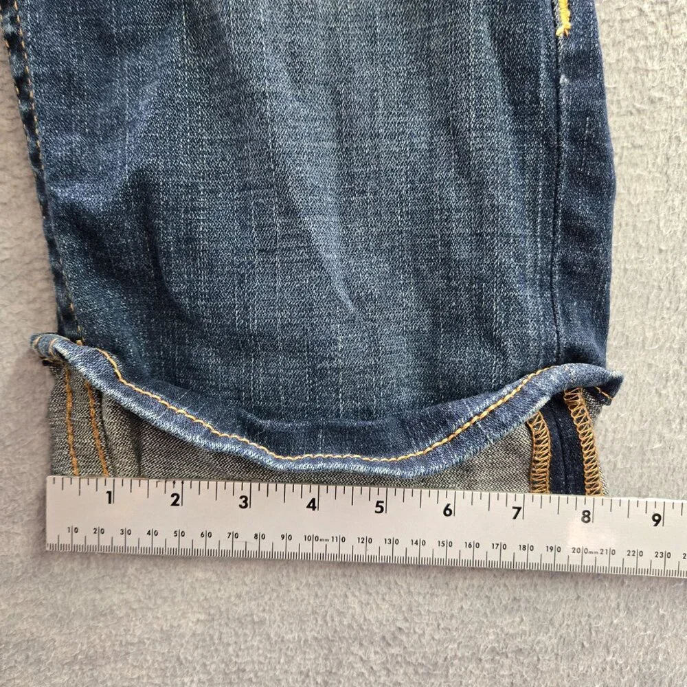 True Religion Men‎ Jean Shorts 31 Blue Denim Cuffed Medium Wash 12